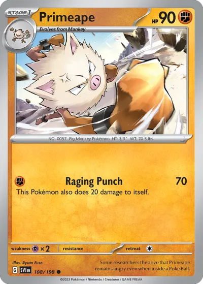 108 Primeape Scarlet & Violet 2023 108 Primeape Scarlet & Violet 2023
