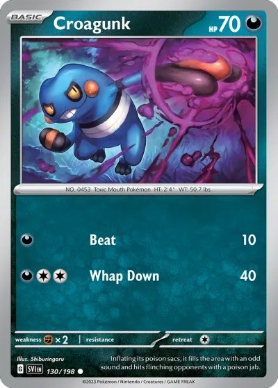 130 Croagunk Scarlet & Violet 2023 130 Croagunk Scarlet & Violet 2023