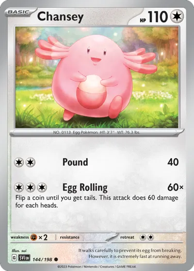 144 Chansey Scarlet & Violet 2023 144 Chansey Scarlet & Violet 2023
