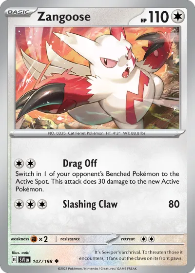 147 Zangoose Scarlet & Violet 2023 147 Zangoose Scarlet & Violet 2023