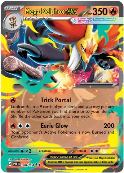 8 Mega Delphox ex Pitch Black 2026