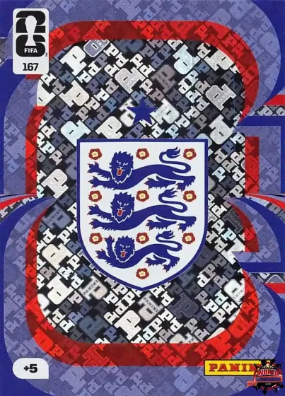 167 Англія — емблема Panini Adrenalyn XL World Cup 2026 2026 167 Англія — емблема Panini Adrenalyn XL World Cup 2026 2026