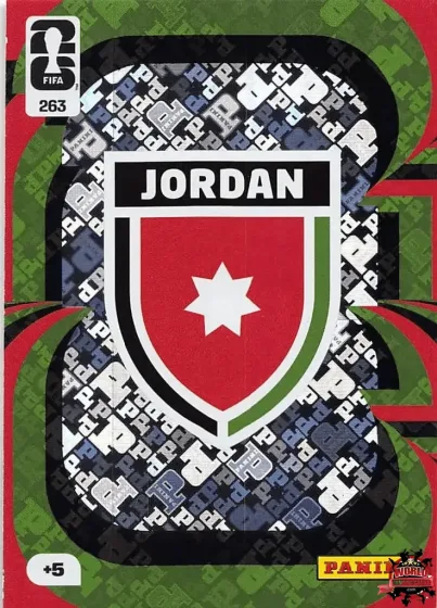263 Йорданія — емблема Panini Adrenalyn XL World Cup 2026 2026 263 Йорданія — емблема Panini Adrenalyn XL World Cup 2026 2026