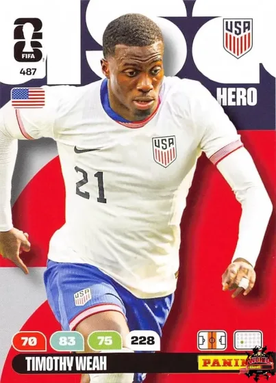 487 Timothy Weah Panini Adrenalyn XL World Cup 2026 2026 487 Timothy Weah Panini Adrenalyn XL World Cup 2026 2026