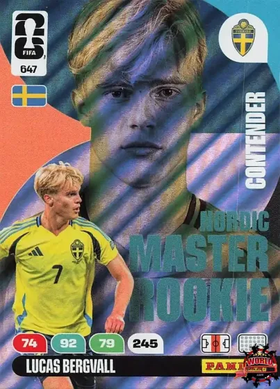 647 Lucas Bergvall - Master Rookie Panini Adrenalyn XL World Cup 2026 2026