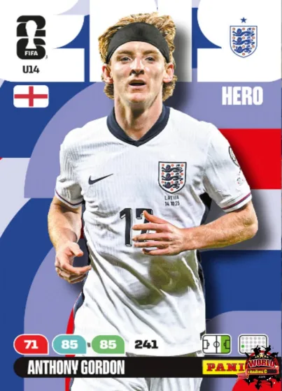 U14 Anthony Gordon Panini Adrenalyn XL World Cup 2026 2026