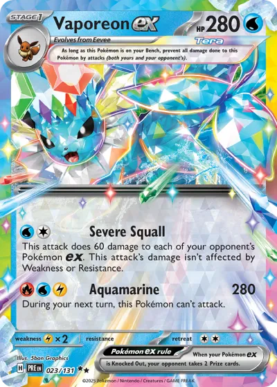 23 Vaporeon ex Prismatic Evolutions 2025