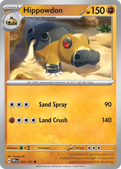 53 Hippowdon Prismatic Evolutions 2025 53 Hippowdon Prismatic Evolutions 2025