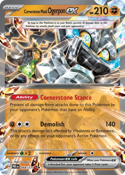 58 Cornerstone Mask Ogerpon ex Prismatic Evolutions 2025 58 Cornerstone Mask Ogerpon ex Prismatic Evolutions 2025