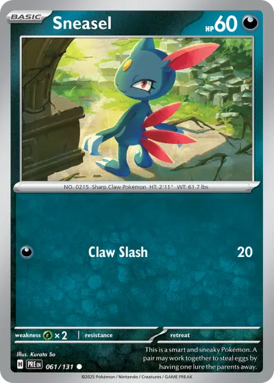 61 Sneasel Prismatic Evolutions 2025 61 Sneasel Prismatic Evolutions 2025
