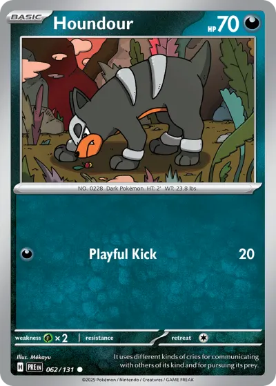 62 Houndour Prismatic Evolutions 2025 62 Houndour Prismatic Evolutions 2025