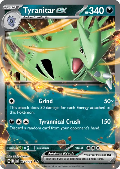 64 Tyranitar ex Prismatic Evolutions 2025 64 Tyranitar ex Prismatic Evolutions 2025