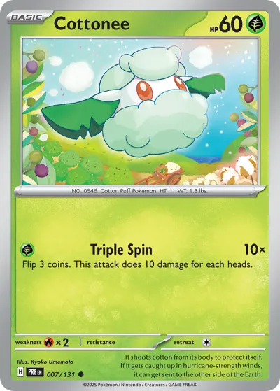 7 Cottonee Prismatic Evolutions 2025