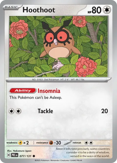 77 Hoothoot Prismatic Evolutions 2025 77 Hoothoot Prismatic Evolutions 2025