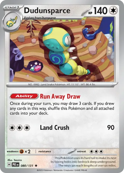 80 Dudunsparce Prismatic Evolutions 2025 80 Dudunsparce Prismatic Evolutions 2025