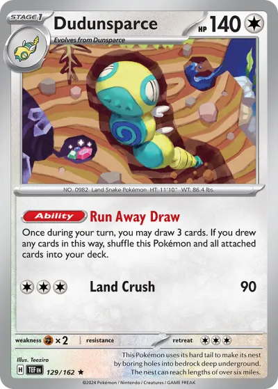 129 Dudunsparce Temporal Forces 2024 129 Dudunsparce Temporal Forces 2024