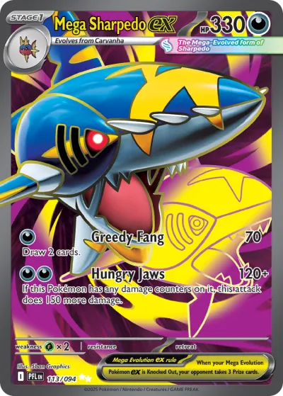 113 Mega Sharpedo ex Phantasmal Flames 2025 113 Mega Sharpedo ex Phantasmal Flames 2025