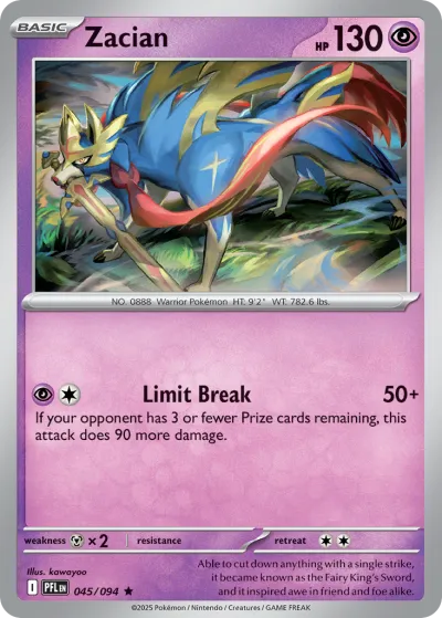45 Zacian Phantasmal Flames 2025 45 Zacian Phantasmal Flames 2025