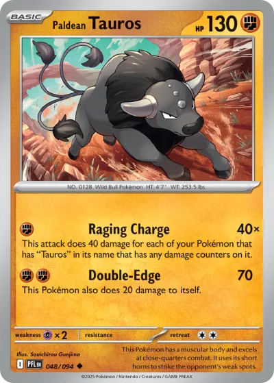 48 Paldean Tauros Phantasmal Flames 2025 48 Paldean Tauros Phantasmal Flames 2025