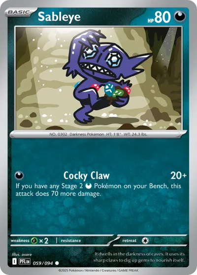 59 Sableye Phantasmal Flames 2025 59 Sableye Phantasmal Flames 2025