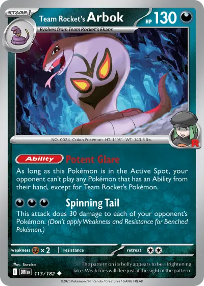 113 Team Rocket's Arbok Destined Rivals 2025 113 Team Rocket's Arbok Destined Rivals 2025