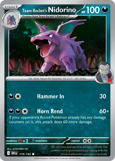 118 Team Rocket's Nidorino Destined Rivals 2025 118 Team Rocket's Nidorino Destined Rivals 2025
