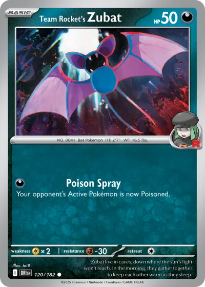 120 Team Rocket's Zubat Destined Rivals 2025 120 Team Rocket's Zubat Destined Rivals 2025
