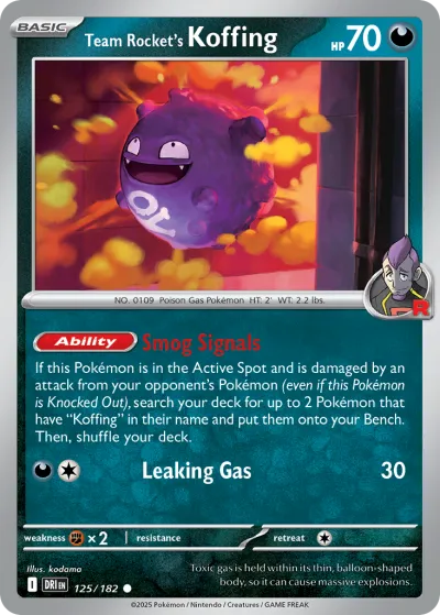125 Team Rocket's Koffing Destined Rivals 2025 125 Team Rocket's Koffing Destined Rivals 2025