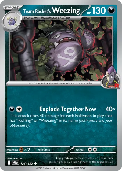 126 Team Rocket's Weezing Destined Rivals 2025 126 Team Rocket's Weezing Destined Rivals 2025