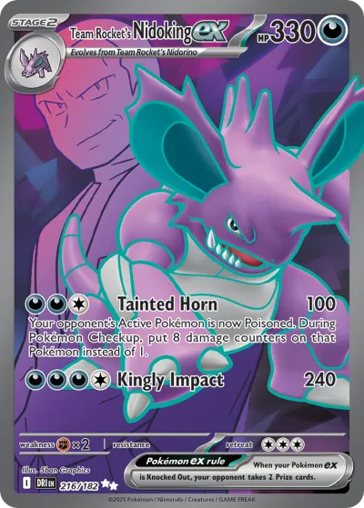 216 Team Rocket's Nidoking ex Destined Rivals 2025 216 Team Rocket's Nidoking ex Destined Rivals 2025