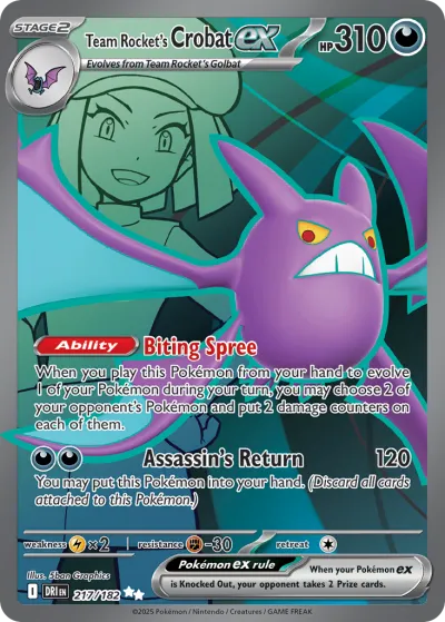 217 Team Rocket's Crobat ex Destined Rivals 2025 217 Team Rocket's Crobat ex Destined Rivals 2025