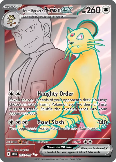 219 Team Rocket's Persian ex Destined Rivals 2025 219 Team Rocket's Persian ex Destined Rivals 2025