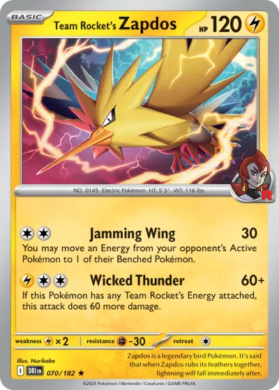70 Team Rocket's Zapdos Destined Rivals 2025 70 Team Rocket's Zapdos Destined Rivals 2025