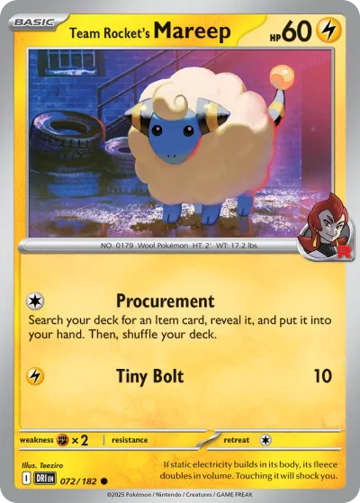 72 Team Rocket's Mareep Destined Rivals 2025 72 Team Rocket's Mareep Destined Rivals 2025