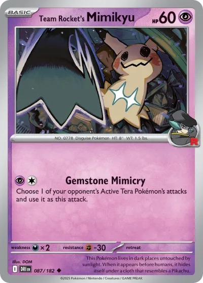 87 Team Rocket's Mimikyu Destined Rivals 2025 87 Team Rocket's Mimikyu Destined Rivals 2025