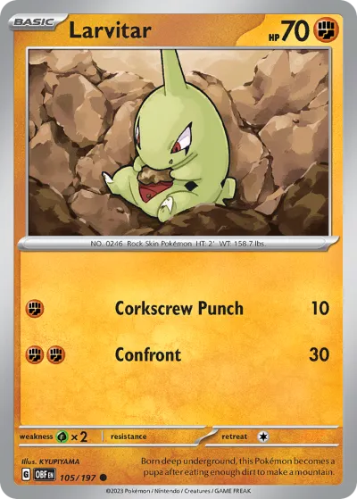 105 Larvitar Obsidian Flames 2023 105 Larvitar Obsidian Flames 2023