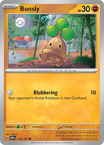 110 Bonsly Obsidian Flames 2023 110 Bonsly Obsidian Flames 2023