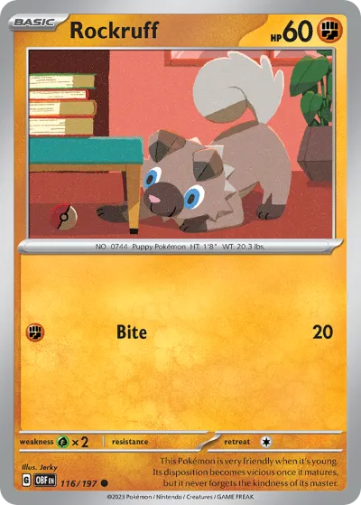 116 Rockruff Obsidian Flames 2023 116 Rockruff Obsidian Flames 2023