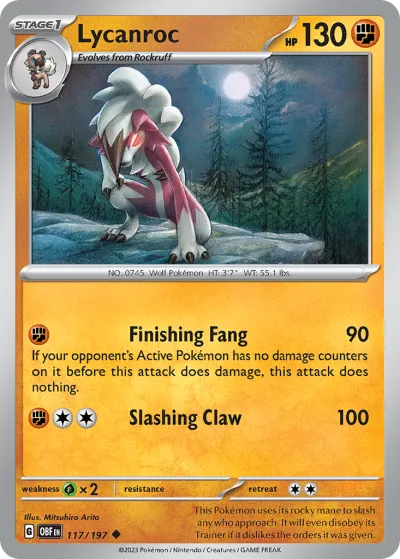 117 Lycanroc Obsidian Flames 2023 117 Lycanroc Obsidian Flames 2023