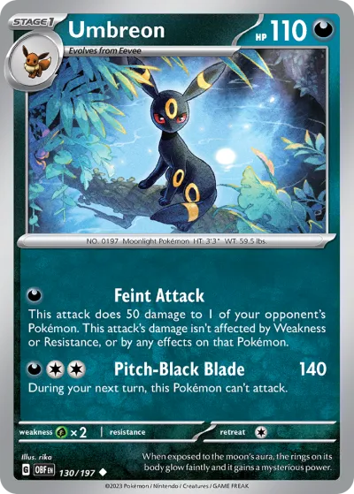 130 Umbreon Obsidian Flames 2023 130 Umbreon Obsidian Flames 2023