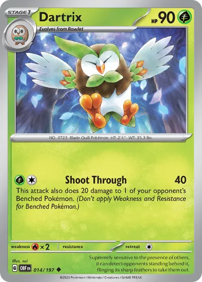 14 Dartrix Obsidian Flames 2023