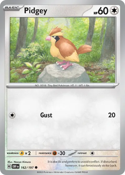 162 Pidgey Obsidian Flames 2023 162 Pidgey Obsidian Flames 2023