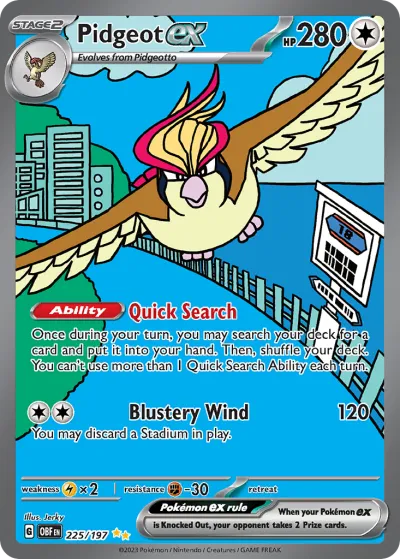 225 Pidgeot ex Obsidian Flames 2023 225 Pidgeot ex Obsidian Flames 2023