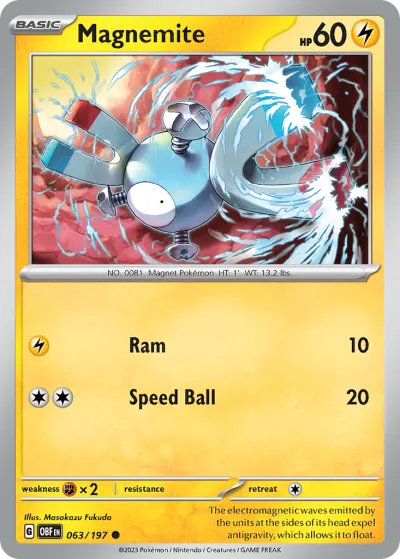 63 Magnemite Obsidian Flames 2023 63 Magnemite Obsidian Flames 2023