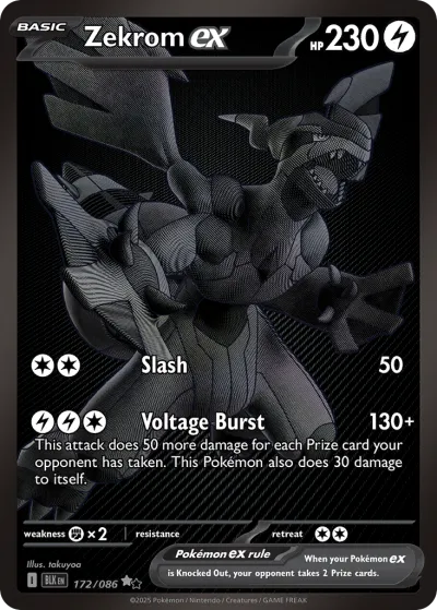172 Zekrom ex Black Bolt 2025 172 Zekrom ex Black Bolt 2025