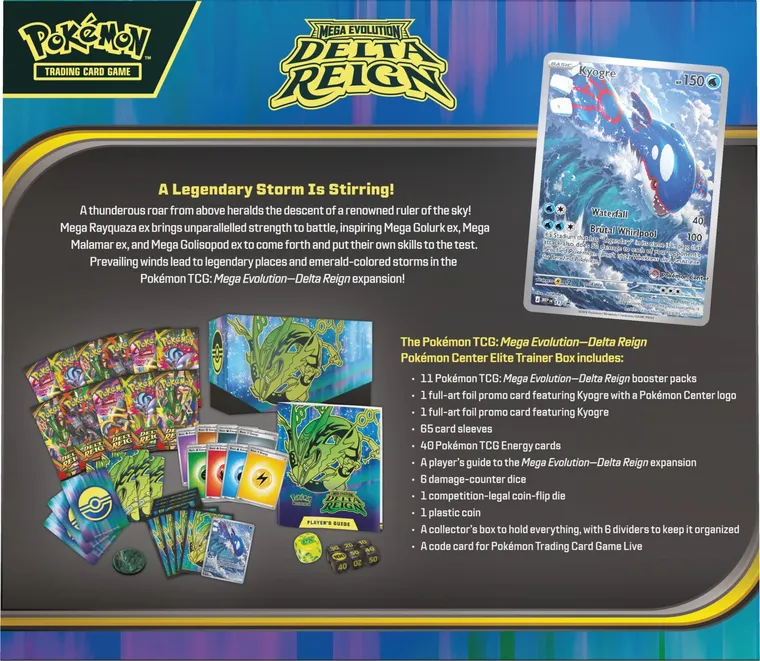 Reverso de la Elite Trainer Box de Pokémon Center de Delta Reign