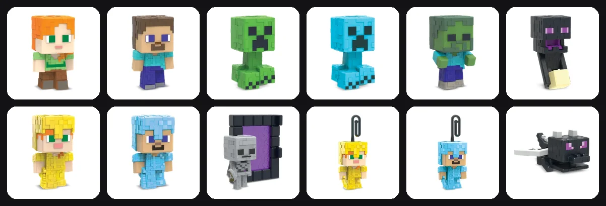 Kinder Joy Minecraft × Funko: zwölf der 28 Teile