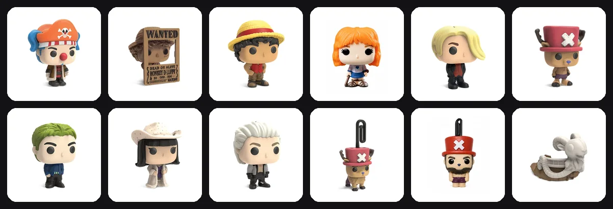 Kinder Joy One Piece × Funko: zwölf der Figuren