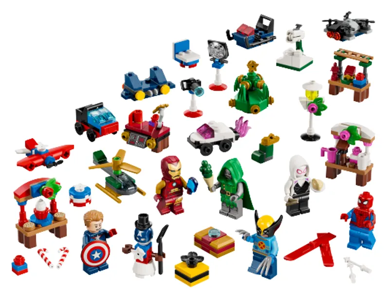 LEGO Marvel Адвент-календар 2026 (76340) — вміст: усі 24 віконця