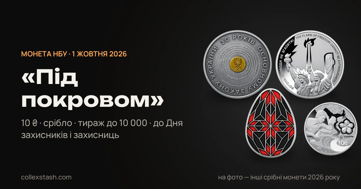 Монета «Під покровом» 2026: срібло до Дня захисників, тираж до 10 000
